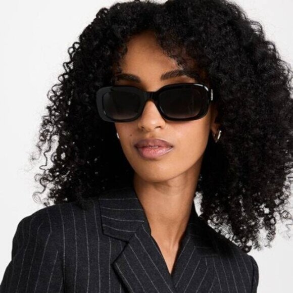 🕶️ New Saint Laurent SLM130 002 Sunglasses - Shiny Black Frame - Picture 6 of 13